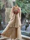 Cream Tissue Palazzo Set