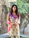 Beige Digital Print Farsi Co Ord