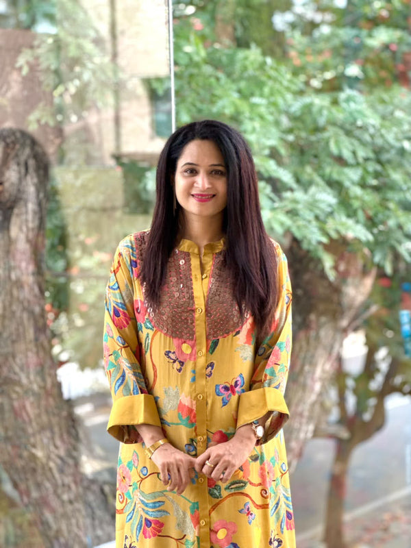 Yellow Floral Digital Printed Co Ord
