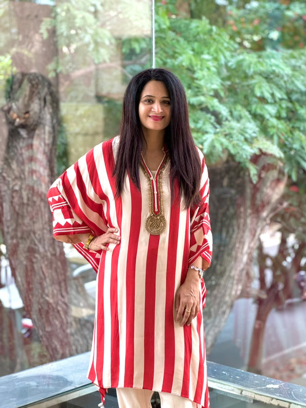 Red Stripe Print Co Ord