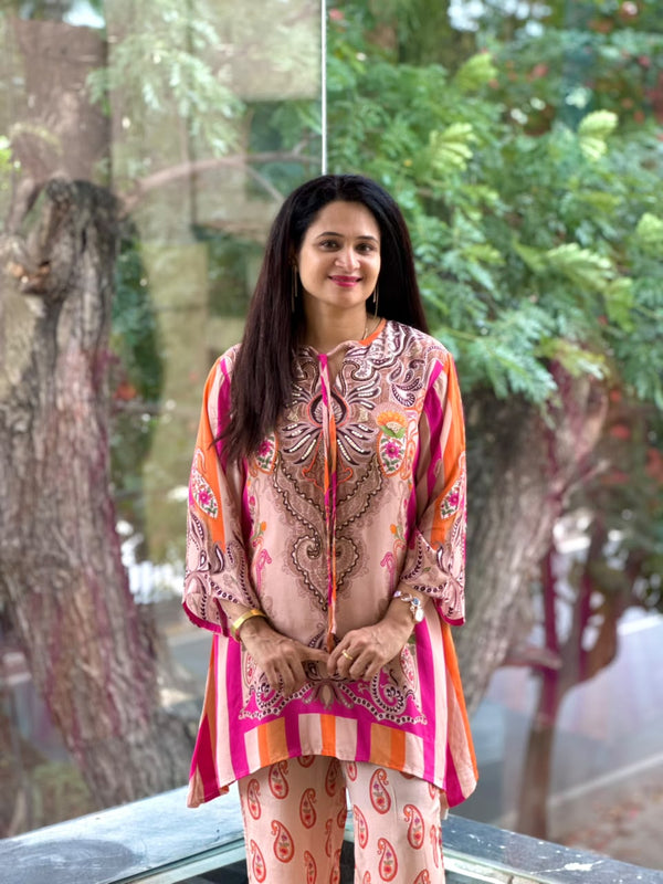 Beige Digital Printed Co Ord