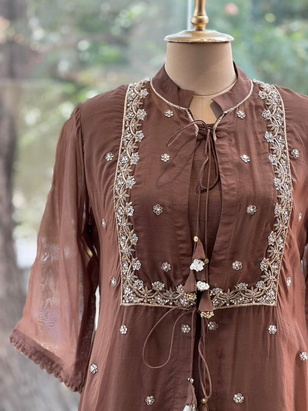Brown Jacket Style Co Ord