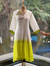 White Shaded Dupatta Set