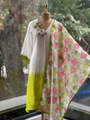White Shaded Dupatta Set