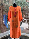 Orange Mul Chanderi Suit