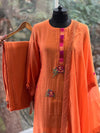 Orange Mul Chanderi Suit