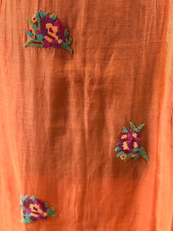 Orange Mul Chanderi Suit
