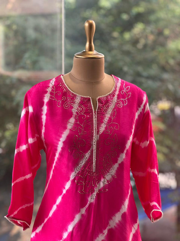 Pink Leheriya C o Ord