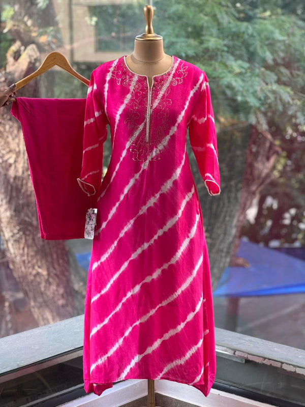 Pink Leheriya C o Ord