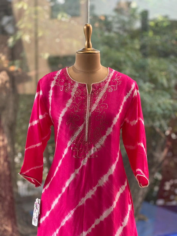 Pink Leheriya C o Ord