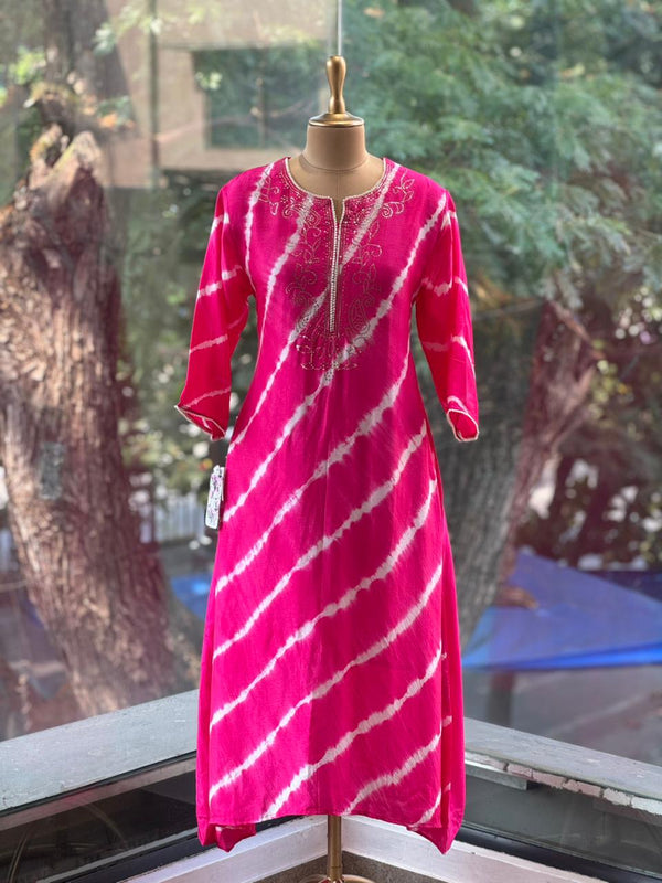 Pink Leheriya C o Ord