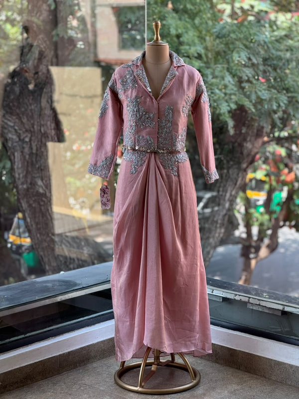 Pink Tissue Skirt Set