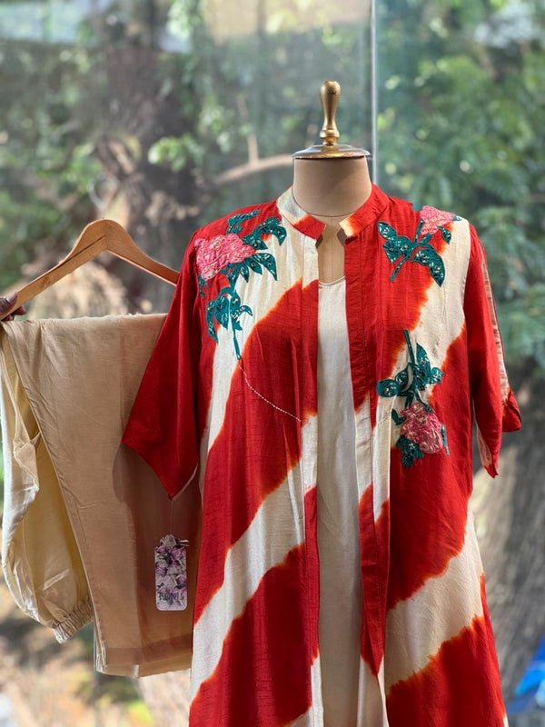 Red Tye Dye Jacket Set