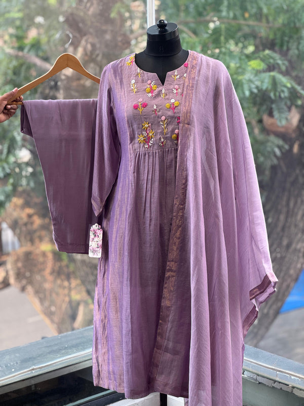 Mauve Dupatta Set