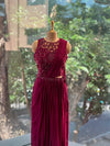 Maroon Intricate Work Drape