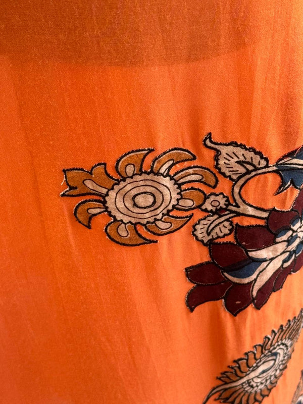 Orange Patch Work Dupatta Set