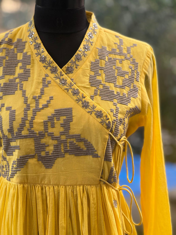 Yellow Anghrkha Suit
