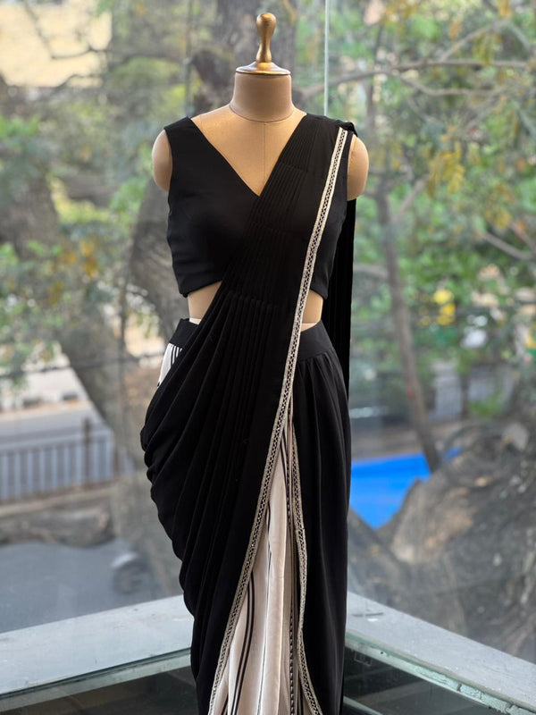 Black Designer Wear Drape