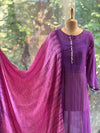 Purple Mul Suit with Shibori Dupatta