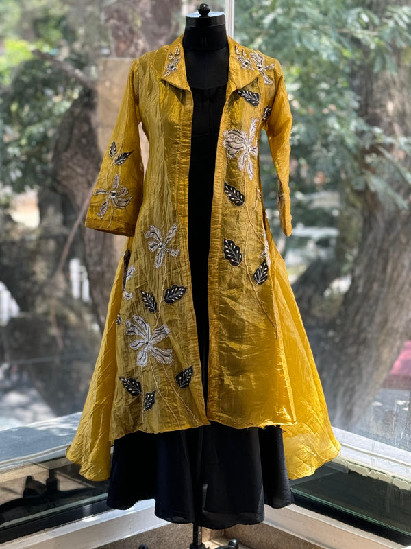 Yellow Glass Tissue Jacket Set