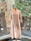 Beige Mirror Work Suit
