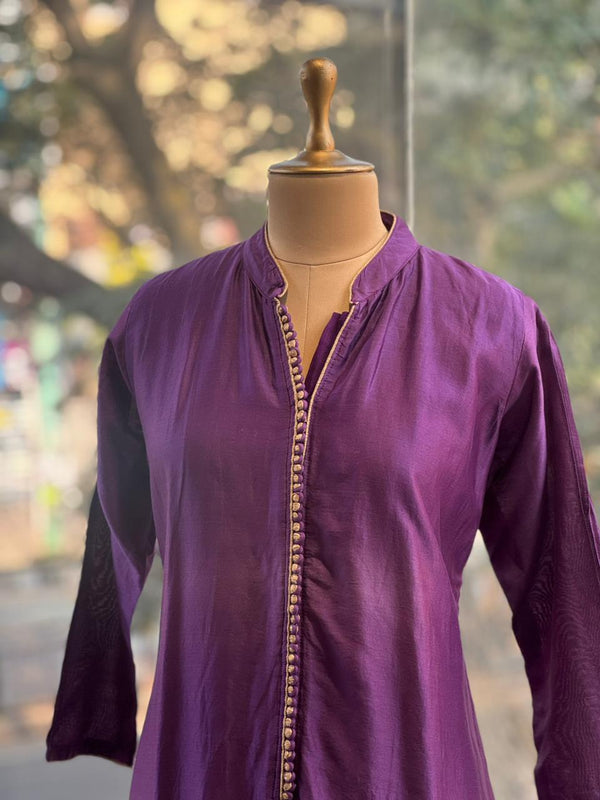 Purple Front Slit Tunic