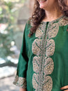 Green Embroidered Skirt Set