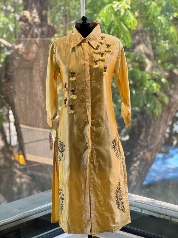 Yellow Collared Neck Tunic