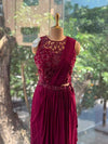 Maroon Intricate Work Drape