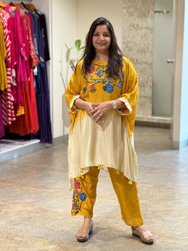 Yellow Shaded Kaftaan Co Ord