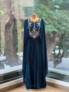 Teal Blue Handwork Gown