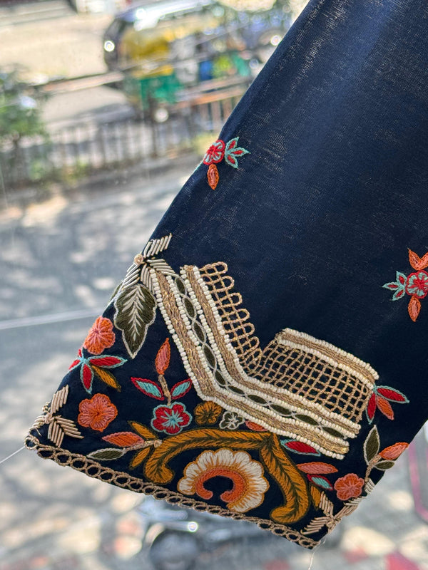 Navy Blue Sharara Set
