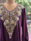 Purple Hand Work Harem Set