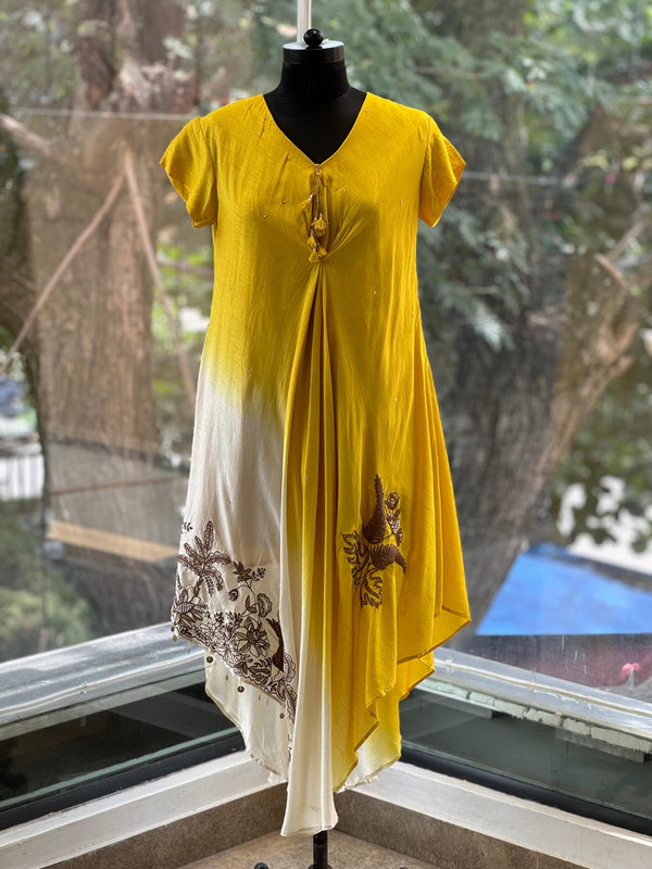 Yellow Shaded Embroidered Tunic