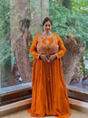Orange Intricate Yolk Gown