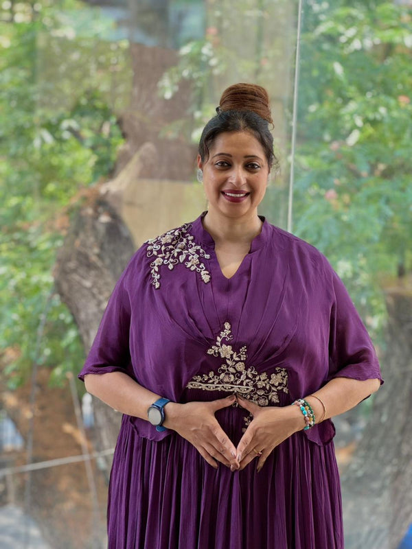 Purple Kaftan Style Gown