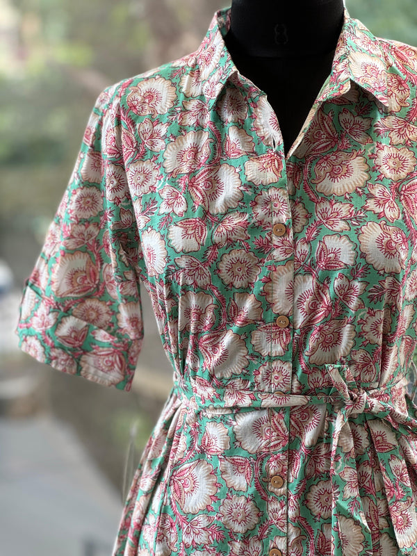Floral Shirt Style Tunic