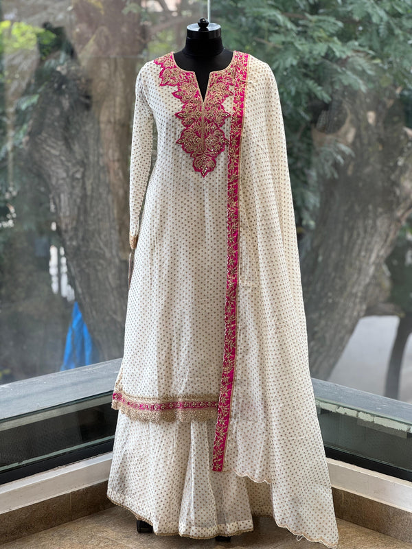 Cream Sharara Set
