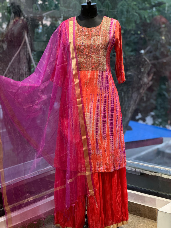 Orange Sharara Set