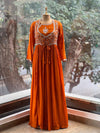Orange Intricate Yolk Gown