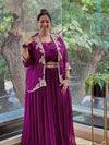 Purle Intricate Work Skirt Set