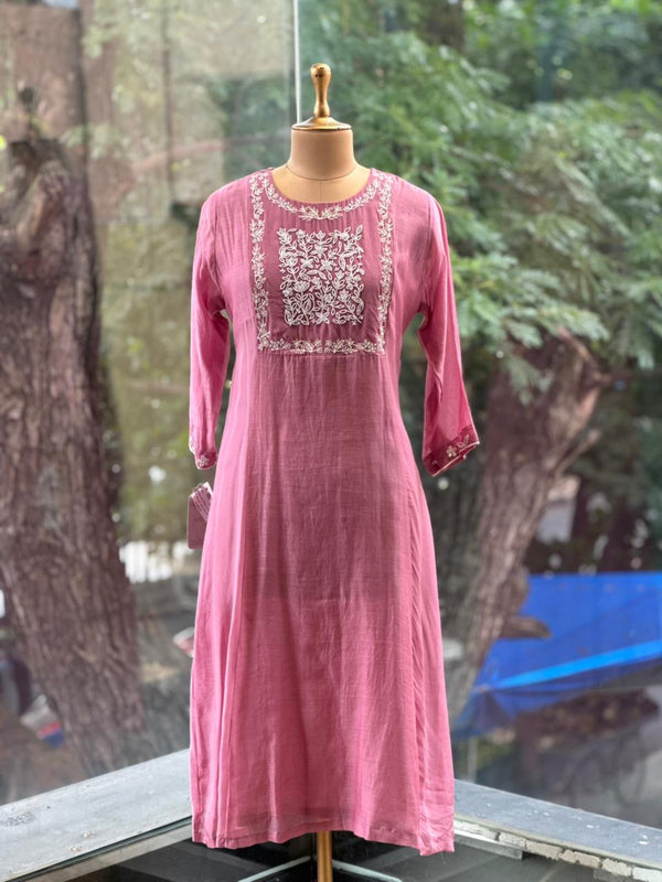 Pink Mul Chanderi Suit