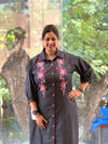 Black Denim Embroidered Tunic