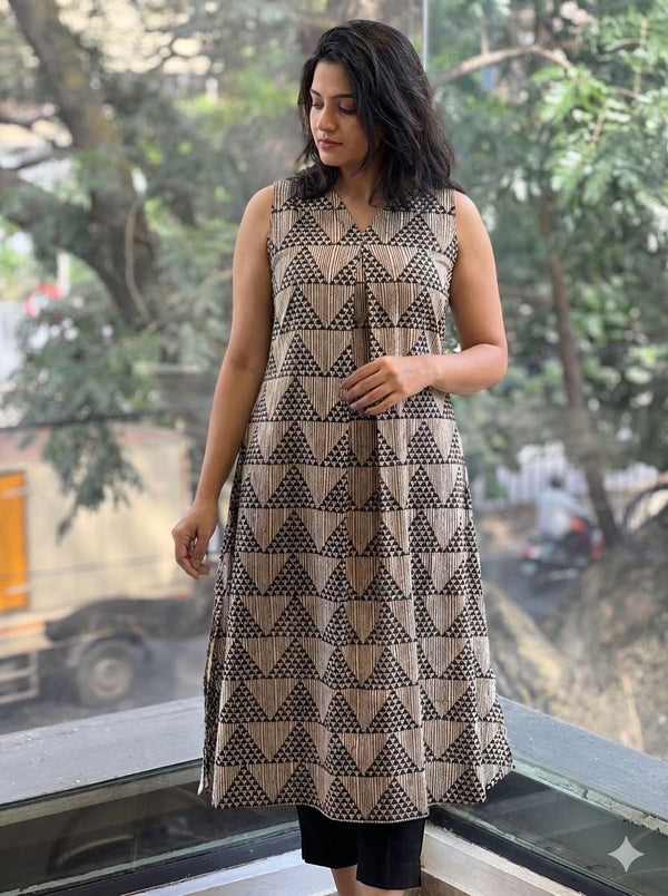 Cream/Black Printed Co Ord