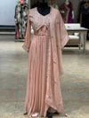 Peach Mirror Work Gown