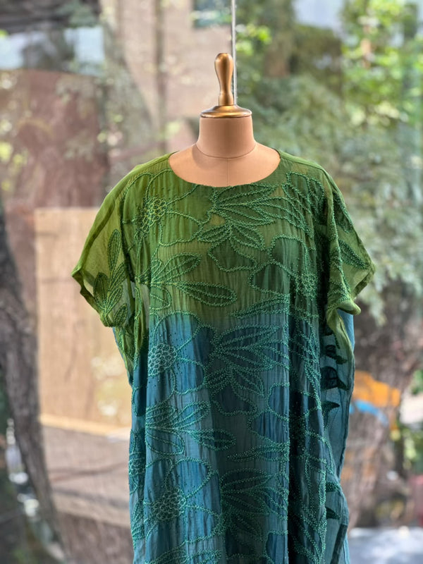 Green/Blue Shaded Kaftan Co Ord