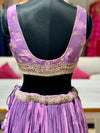 Purple Cape Style Lehenga Set