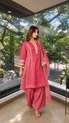 Pink Leheriya Panel Suit