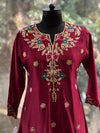 Maroon Thread Work Suit Set