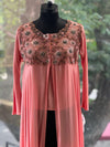 Pink Asymmetrical Cut Dhoti Set